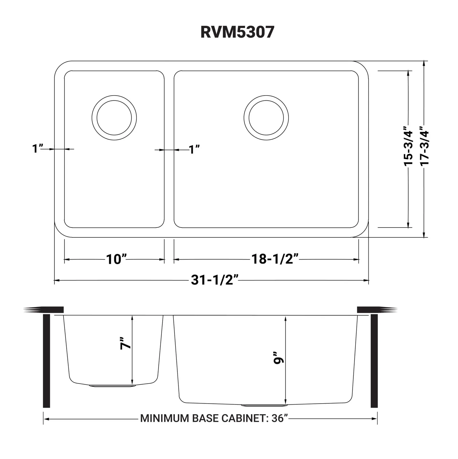 Dimension drawing for RVM5307