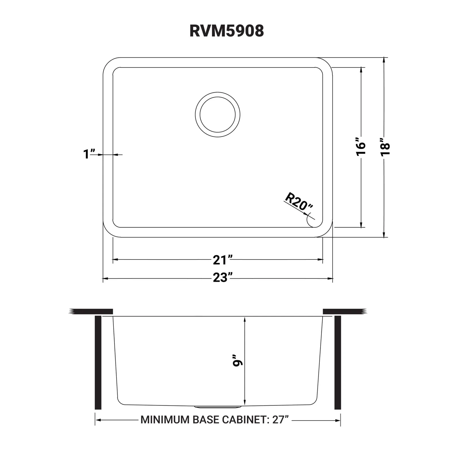 Dimension drawing for RVM5908