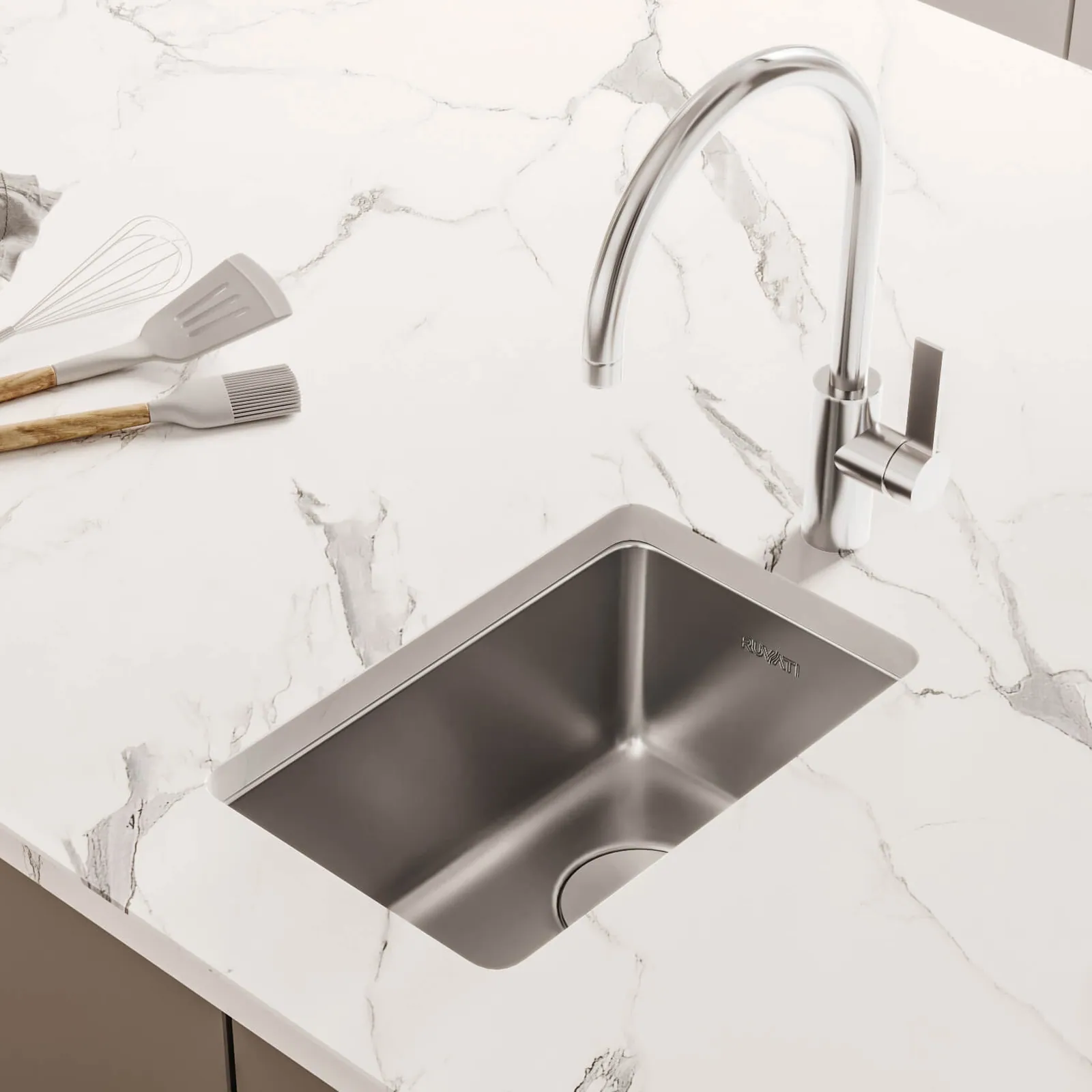 Ruvati 12-inch Undermount Bar Prep Kitchen Sink 16 Gauge Stainless Steel Single Bowl
