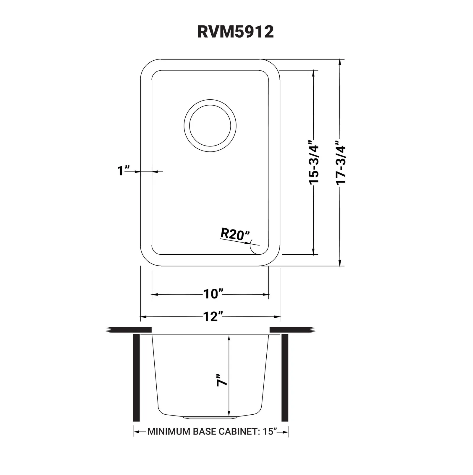 Dimension drawing for RVM5912