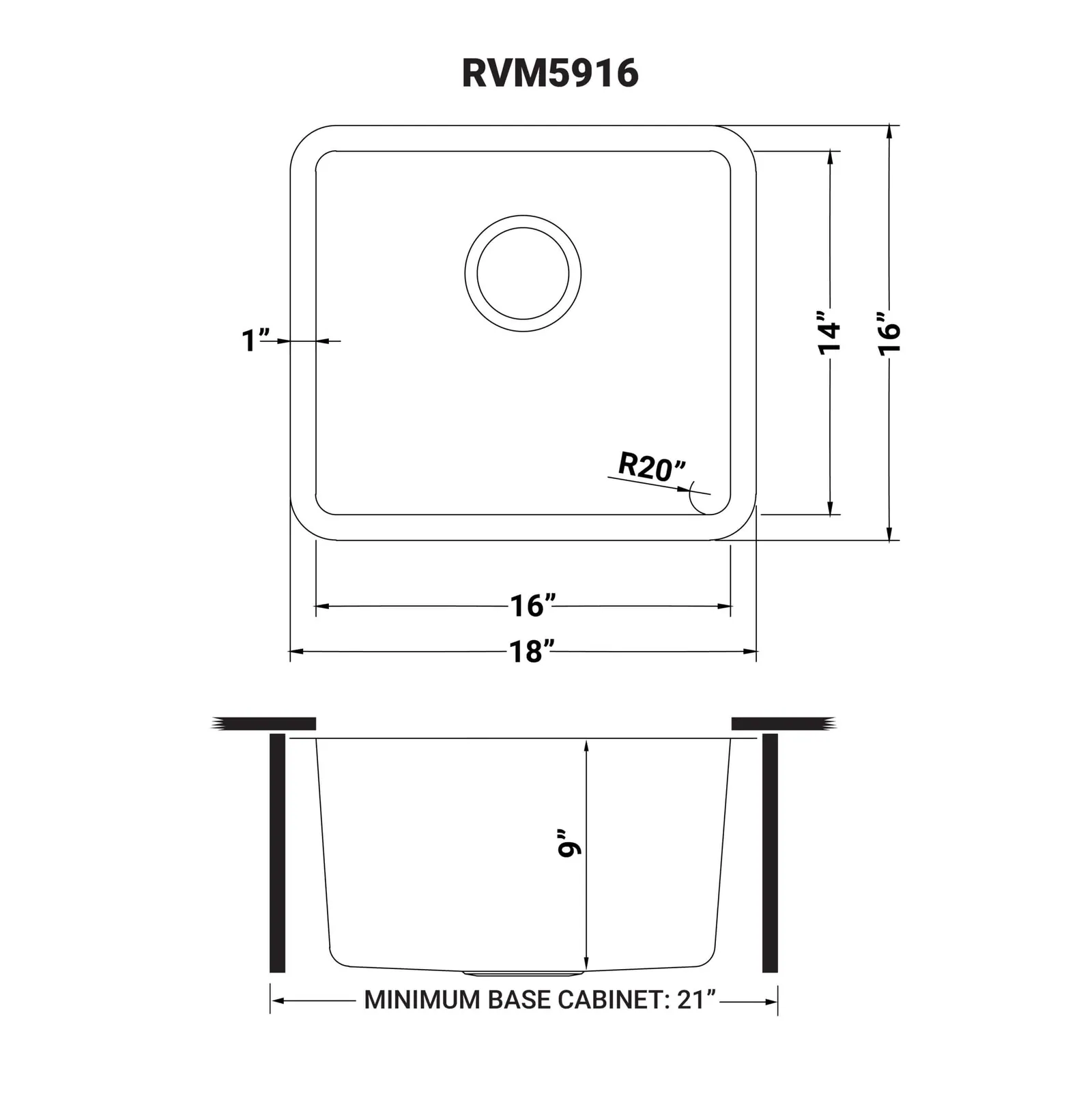 Dimension drawing for RVM5916