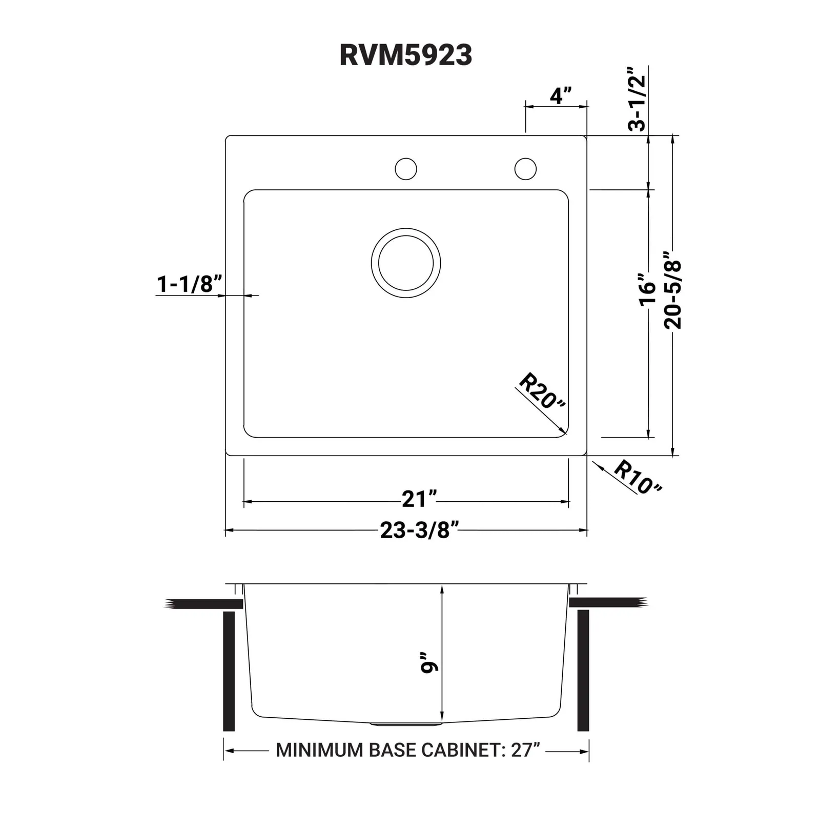 Dimension drawing for RVM5923