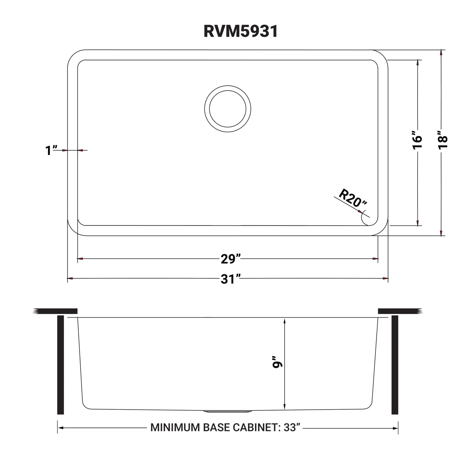 Dimension drawing for RVM5931