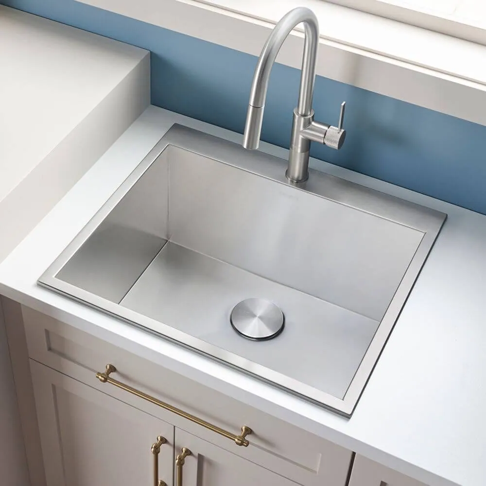 Ruvati Topmount Laundry Utility Sink 25″ x 22″ x 12″ Deep 16 Gauge Stainless Steel