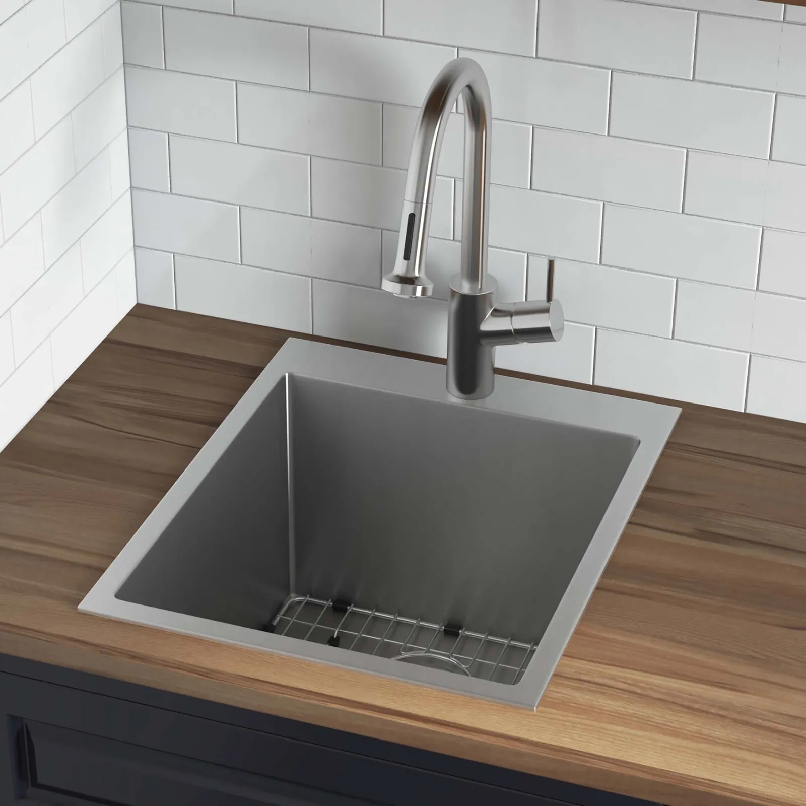 Ruvati Topmount Laundry Utility Sink 18 x 22 x 12 inch Rounded Corners Deep 16 Gauge Stainless Steel