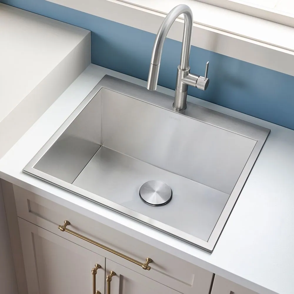 Ruvati Topmount Laundry 22″ x 22″ x 12″ Deep Utility Sink 16 Gauge Stainless Steel