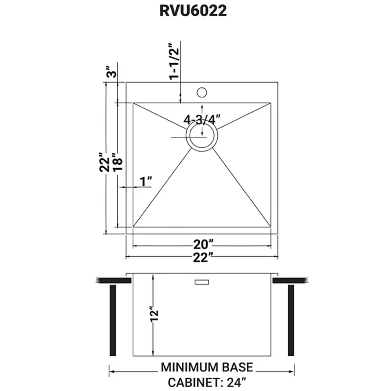 Dimension drawing for RVU6022