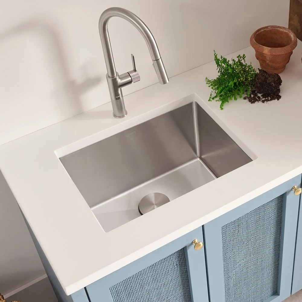 Ruvati 23″ x 18″ x 12″ Deep Laundry Utility Sink Rounded Corners Undermount 16 Gauge Stainless Steel